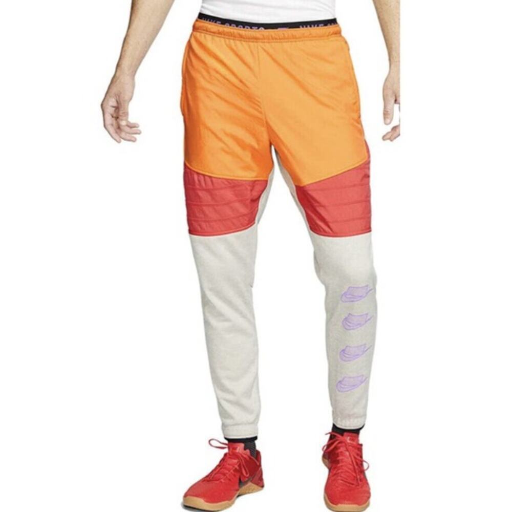 Nike‎ Therma Men's Training Pants Retro Orange Yellow Gray Colorway Size Small
